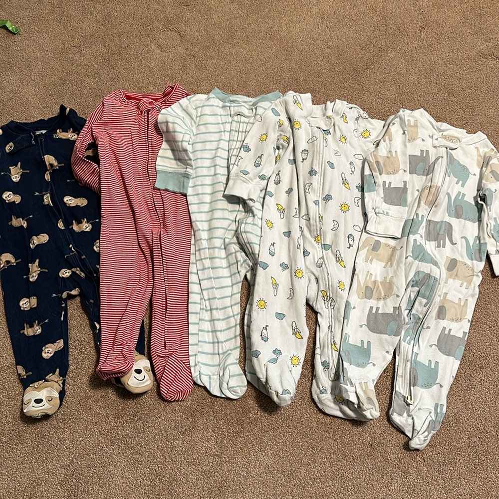 6month zip footie onesies